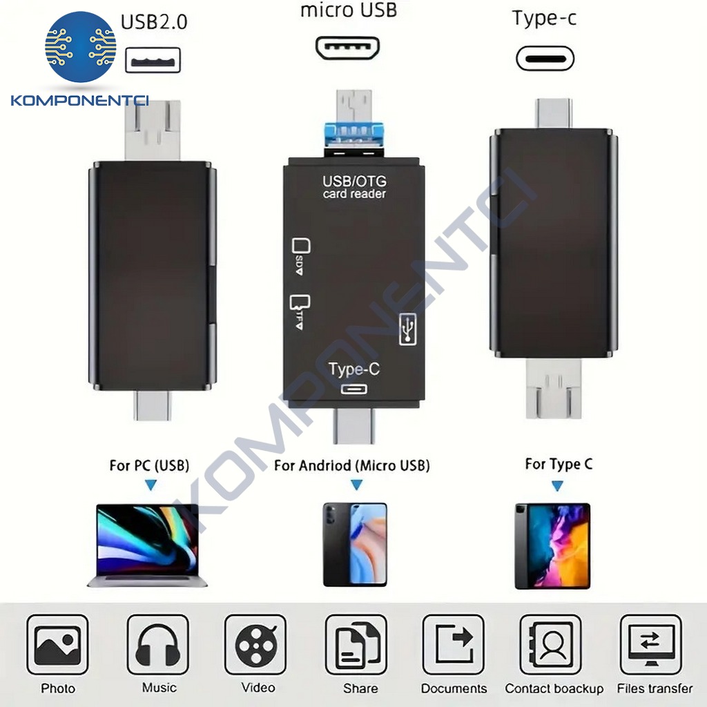 Kart Okuyucu Type C Micro Usb Otg Sd Card Komponentci