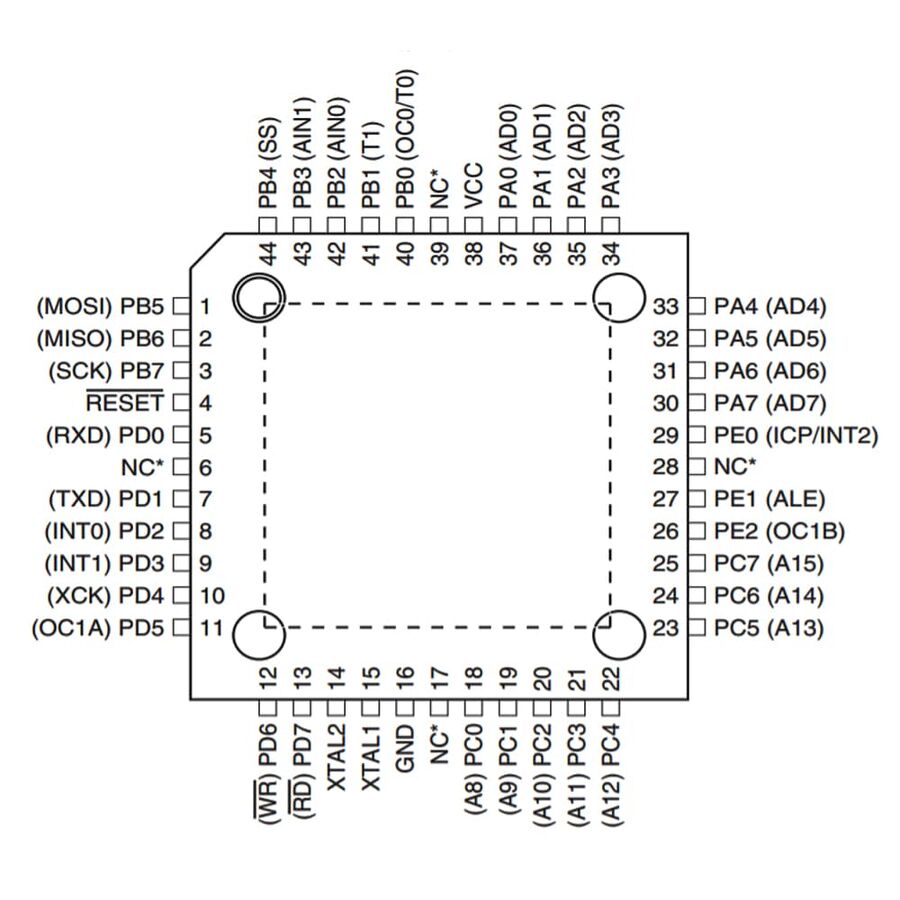 Atmega Au Smd Tqfp Bit Mhz Mikrodenetleyici Komponentci