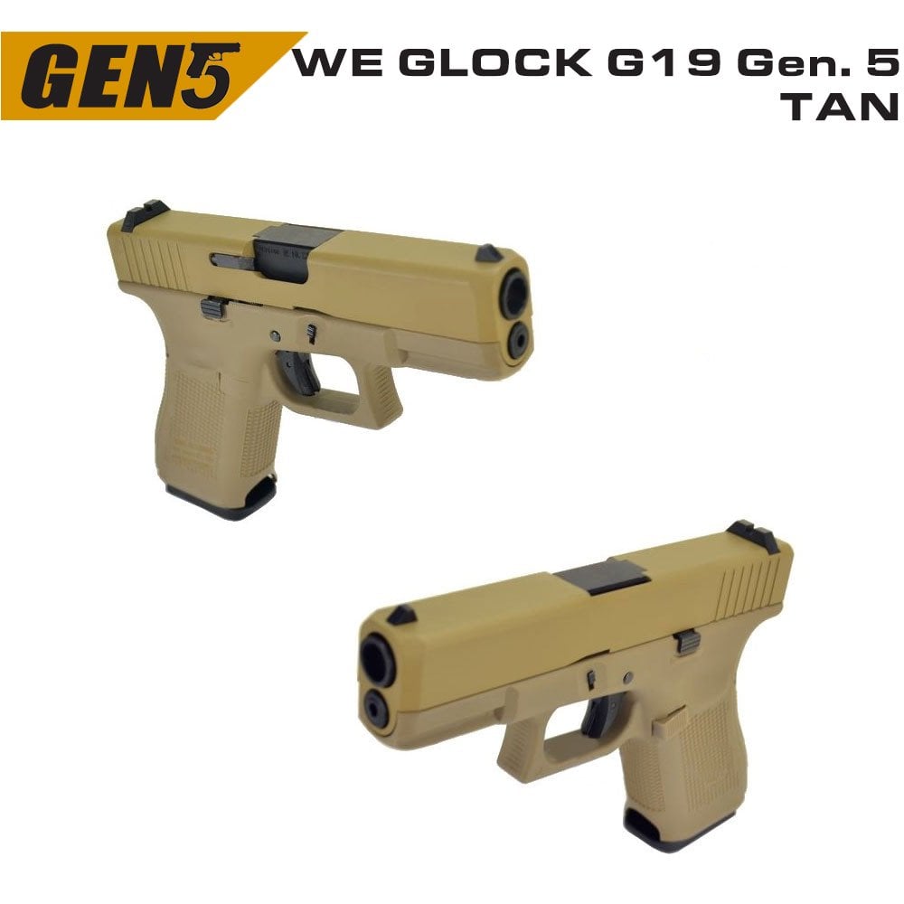 WE GLOCK G19 GEN5 TAN GBB AIRSOFT TABANCA Halil Av ve Balık Malzemeleri