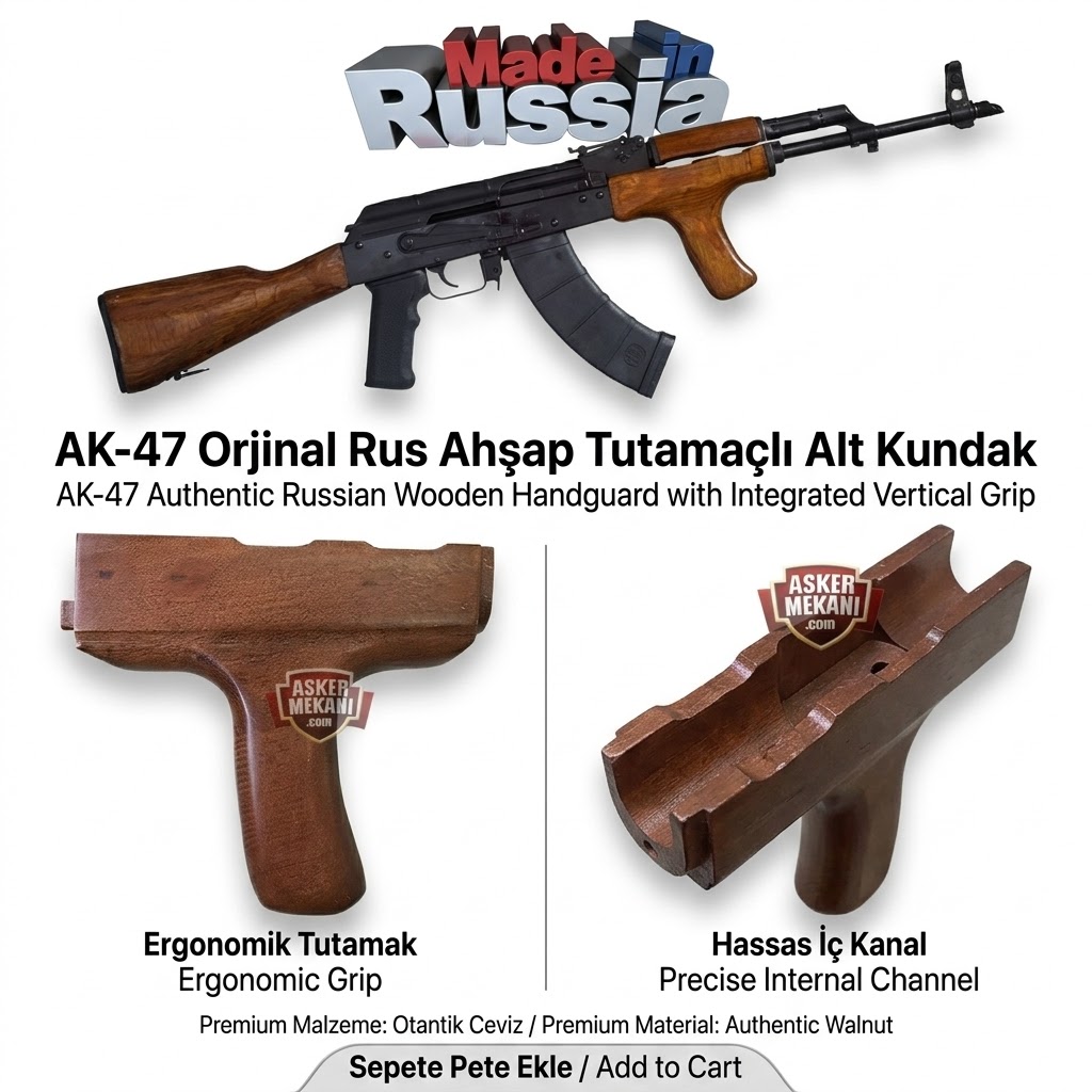 AK-47 Orjinal Rus Ahşap Tutamaçlı Alt Kundak