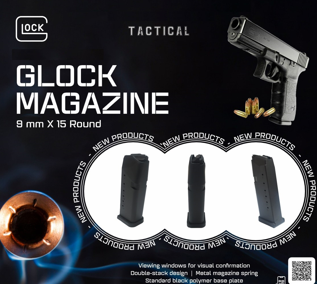 Glock 19 için  9mm tabanca için 15 mermi kapasiteli