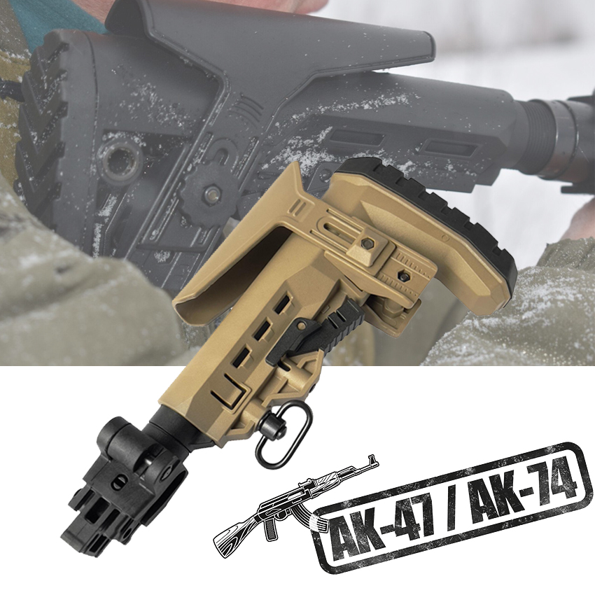 İthal Yüksek Kaliteli Taktik Teleskopik Dipçik  AK-47 / AK-74 COYOTE