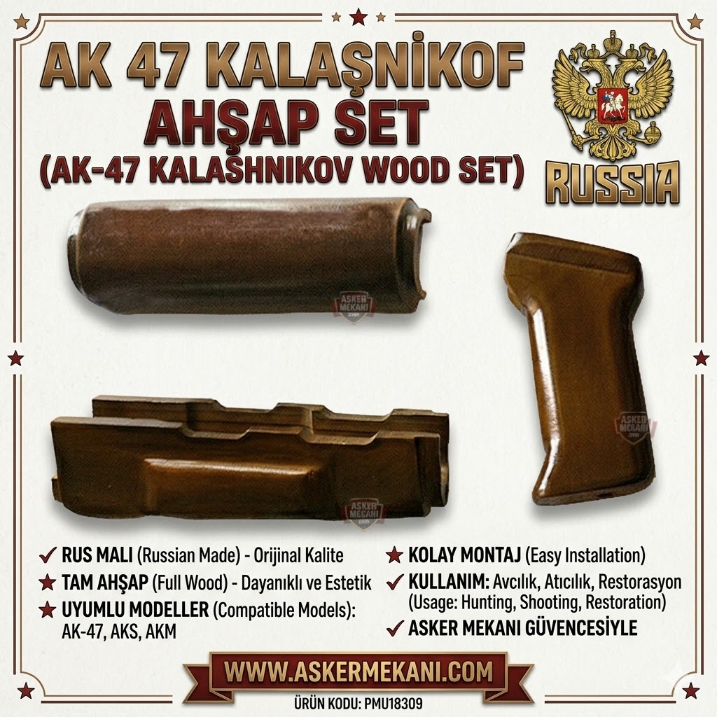 Ak 47 Kalaşnikof  Ahşap Set Rus malı