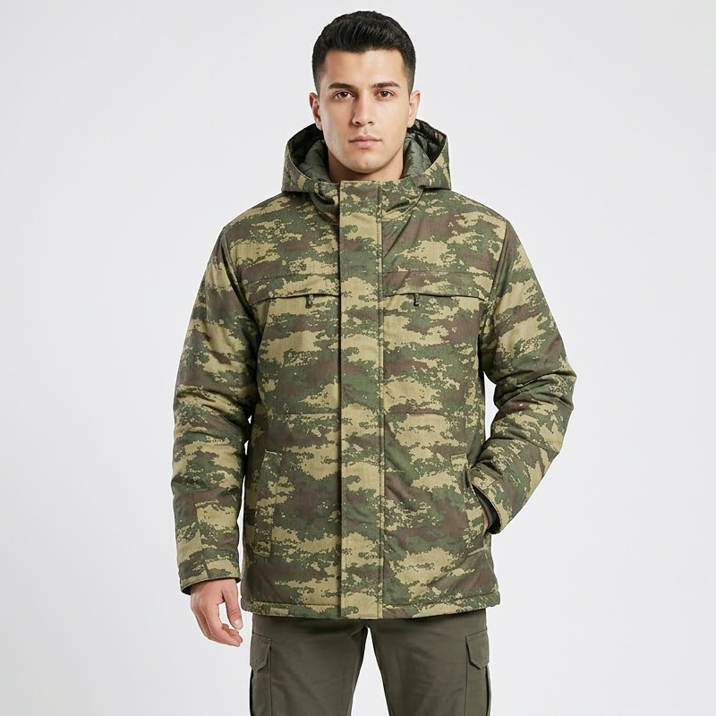 Avcılık & Outdoor Kamuflaj Mont  Polar Astarlı, Kapüşonlu, Suya Dayanıklı