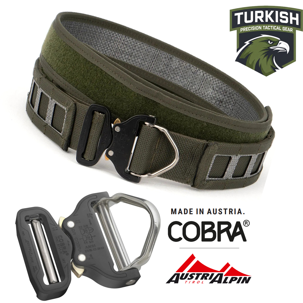 Profesyonel Taktik Ekipman Kemeri Green| AustriAlpin COBRA | Yüksek Mukavemet & MOLLE Uyumlu