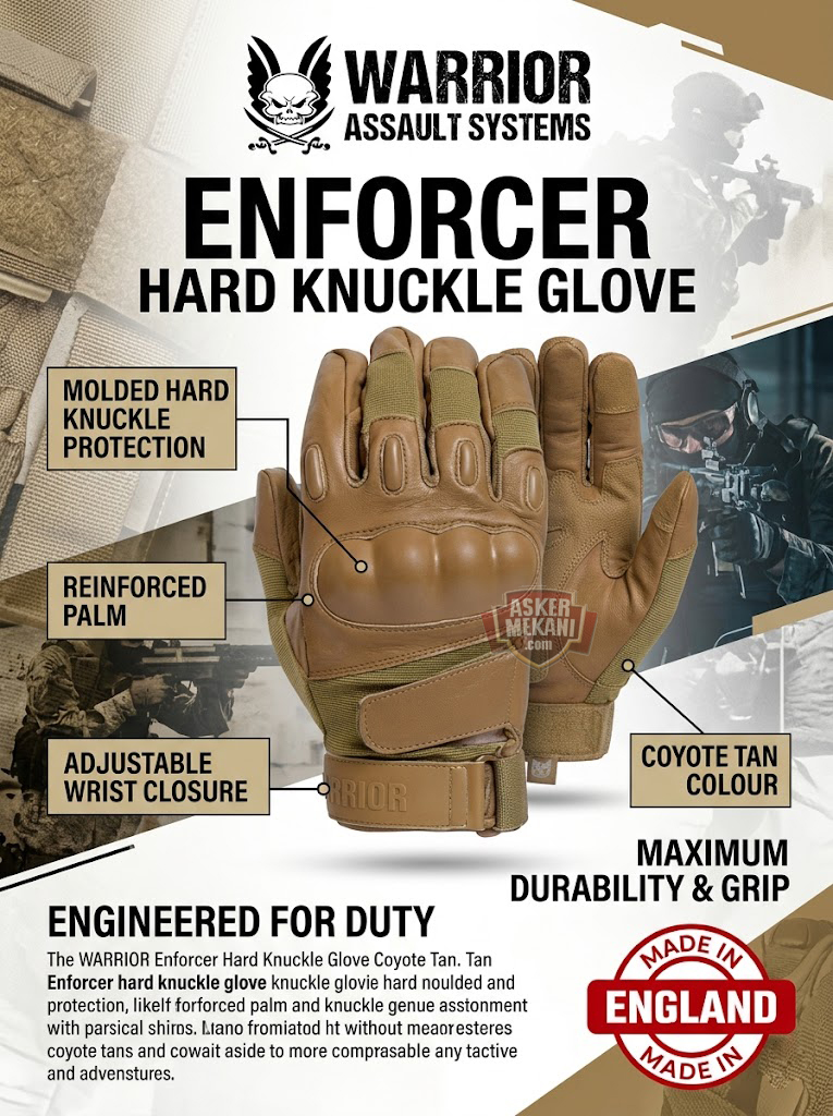 Warrior Enforcer Hard Knuckle Glove Coyote Tan Eldiven