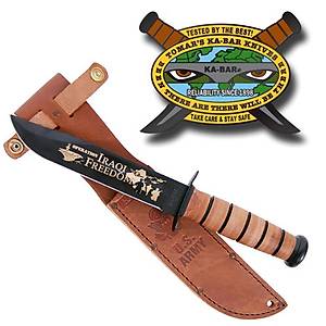 KaBar Army of Iraqi Freedom Knife w/Leather Sheath