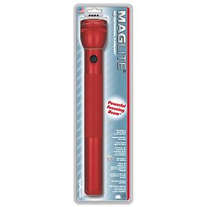 MAGLITE 4-CELL D FLASHLIGHTS Red