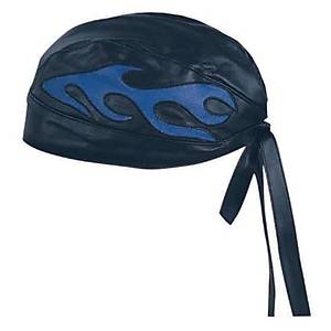 LEATHER BANDANA BLUE FIRE