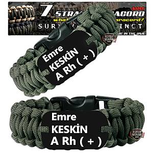 Outdoor Paracord Bracelet Green Name Tag