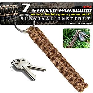 Outdoor ParaCord Keychain Tan