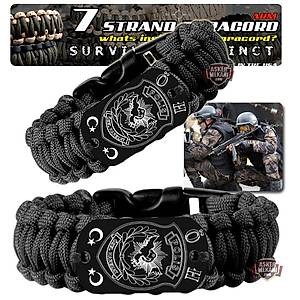 Outdoor Paracord Bracelet Black �zel Harekat
