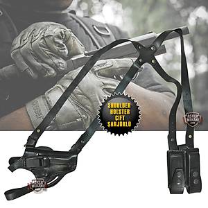 Shoulder Holster �ift �arj�rl� Koltuk Alt� Deri Silah K�l�f�