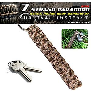 Outdoor ParaCord Keychain Desert Camo