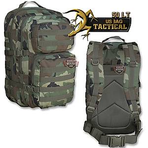 Compact Modular Style Assault Pack Woodland Camo 50 LT