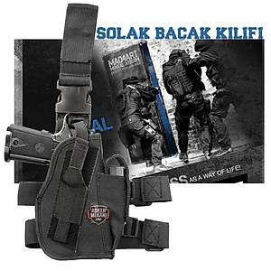 Tactical drop leg pistol holster Black Solak
