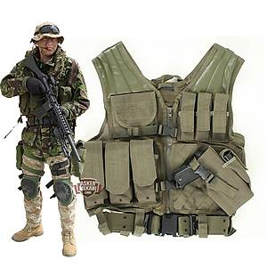 US Tactical Cross Draw Vest Olive Drap