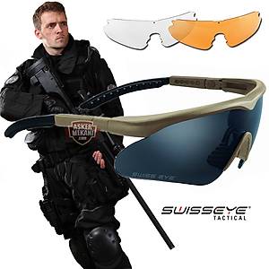 SWISS EYE RAPTOR BALLISTIC GLASSES BROWN FRAME