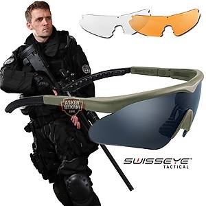 SWISS EYE RAPTOR BALLISTIC GLASSES GREEN FRAME