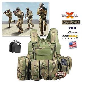 Us Combat Strike Plate Carrier Vest Multi Camo