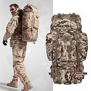 Combat Rucksack Backpack Bag 65L Digital Desert