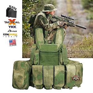 Us Combat Strike Plate Carrier Vest A-TACS FG Camo