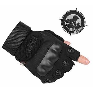 Combat Gear Half Finger Gloves Black