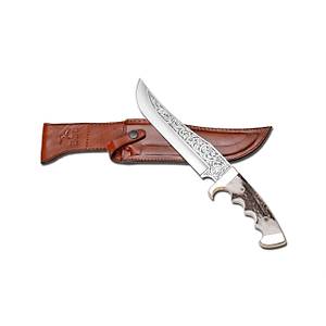 BORA KN�VES 509 Black Bear Geyik Boynuzu Sapl� Grav�rl� B��ak