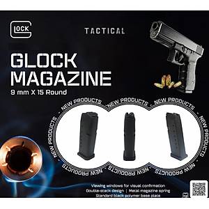 Glock 19 i�in  9mm tabanca i�in 15 mermi kapasiteli