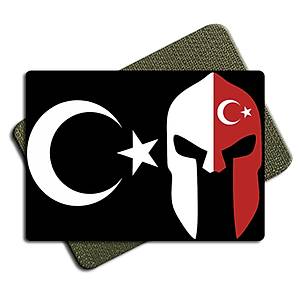 Spartan Siyah Bayrak Tactic Metal Patch