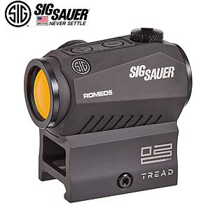Sig Sauer ROMEO5 COMPACT RED DOT SIGHT, 1X20MM, 2 MOA RED DOT, 0.5 MOA ADJ, M1913, BLACK, TREAD LOGO