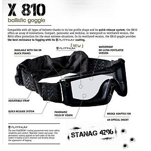BOLLE TACTICAL BALLISTIC GLASSES X810