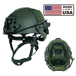 FAST / MICH (ACH) NIJ IIIA Balistik Sava� Kask� � Kevlar Aramid, Yan Rayl�, NVG Uyumlu Army Green