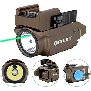 OLIGHT Baldr Mini 600 L�men Ye�il Lazerli Profesyonel Silah Fener ve Lazeri Tan