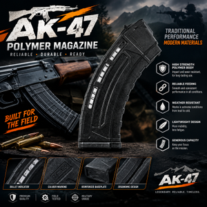 AK47 / AKM 7.62�39mm 30 Fi�ek Polimer �arj�r siyah