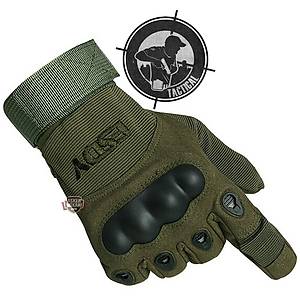 Combat Gear Full Finger Gloves Green