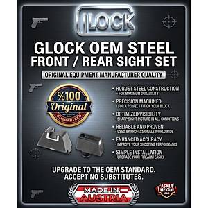 Glock Oem Steel Front/ Rear Sight Set- Glock XL �elik Gez/Arpac�k Seti