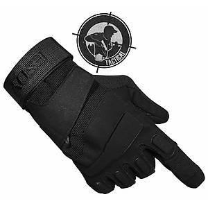 Tactical Combat Gear Full Finger Gloves Black