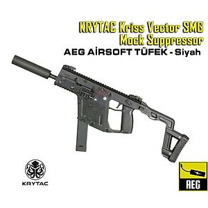 KRYTAC Kriss Vector SMG Mock Susturuculu AEG Airsoft T�fek - Siyah