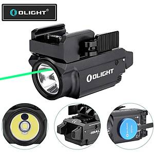 OLIGHT Baldr Mini 600 L�men Ye�il Lazerli Profesyonel Silah Fener ve Lazeri Siyah