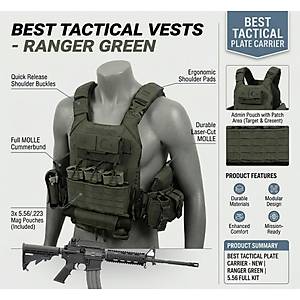 Best Tactical Vests Ranger Green Full Kit Plaka Ta��y�c�