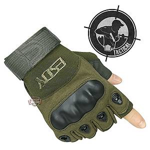 Combat Gear Half Finger Gloves Green