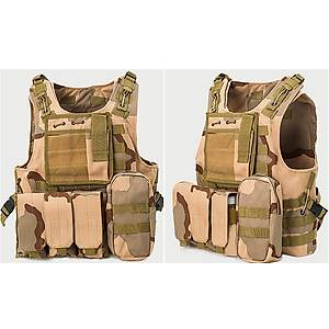 Us Combat Carrier Plate Combat Molle Desert Camo