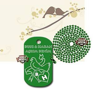 A�K SEVG� SEMBOLL� K�NYE MODEL 6 COLOUR M�L�TARY DOGTAG