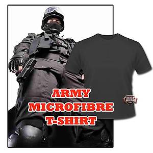 ARMY BLACK M�CROF�BRE T-SH�RT S�YAH