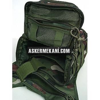 Multi Purpose Molle Gear Shoulder Bag Woodland Camo