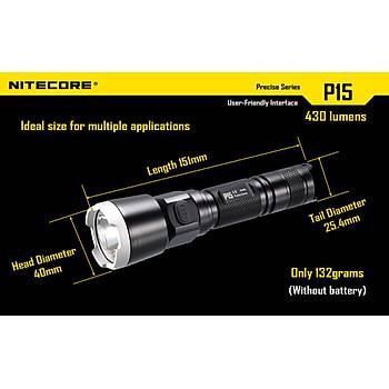 Nitecore P15 CREE XP-G2 R5 LED Flashlight - 430 Lumens