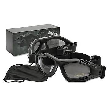 COMMANDO GOGGLES AIR PRO SMOKE LENS BLACK FRAME