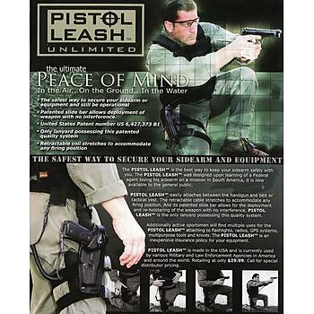 Tactical Rotatable Pistol Leash Lanyard BK