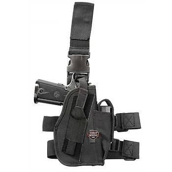 Tactical drop leg pistol holster Black Solak